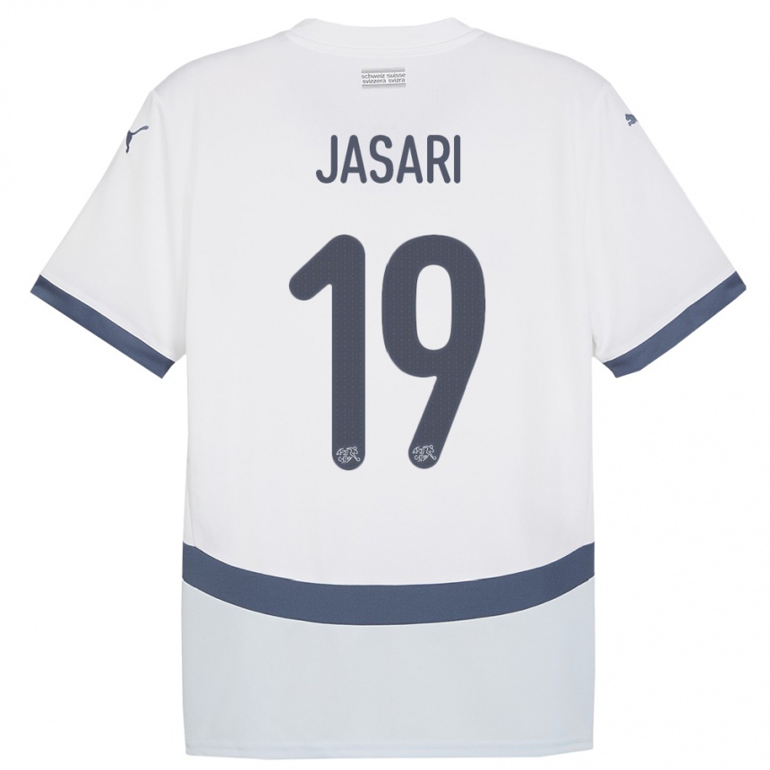 Niño Fútbol Camiseta Suiza Ardon Jasari #19 Blanco 2ª Equipación 24-26 Argentina