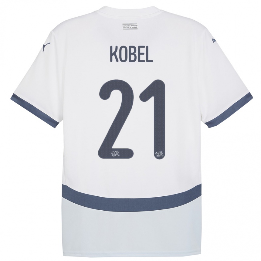 Niño Fútbol Camiseta Suiza Gregor Kobel #21 Blanco 2ª Equipación 24-26 Argentina