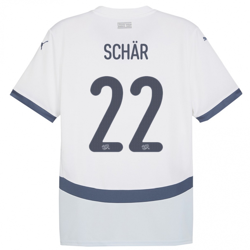 Niño Fútbol Camiseta Suiza Fabian Schar #22 Blanco 2ª Equipación 24-26 Argentina