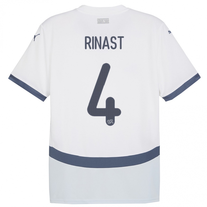 Niño Fútbol Camiseta Suiza Rachel Rinast #4 Blanco 2ª Equipación 24-26 Argentina