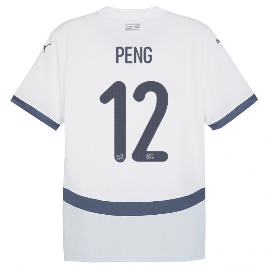 Niño Fútbol Camiseta Suiza Livia Peng #12 Blanco 2ª Equipación 24-26 Argentina