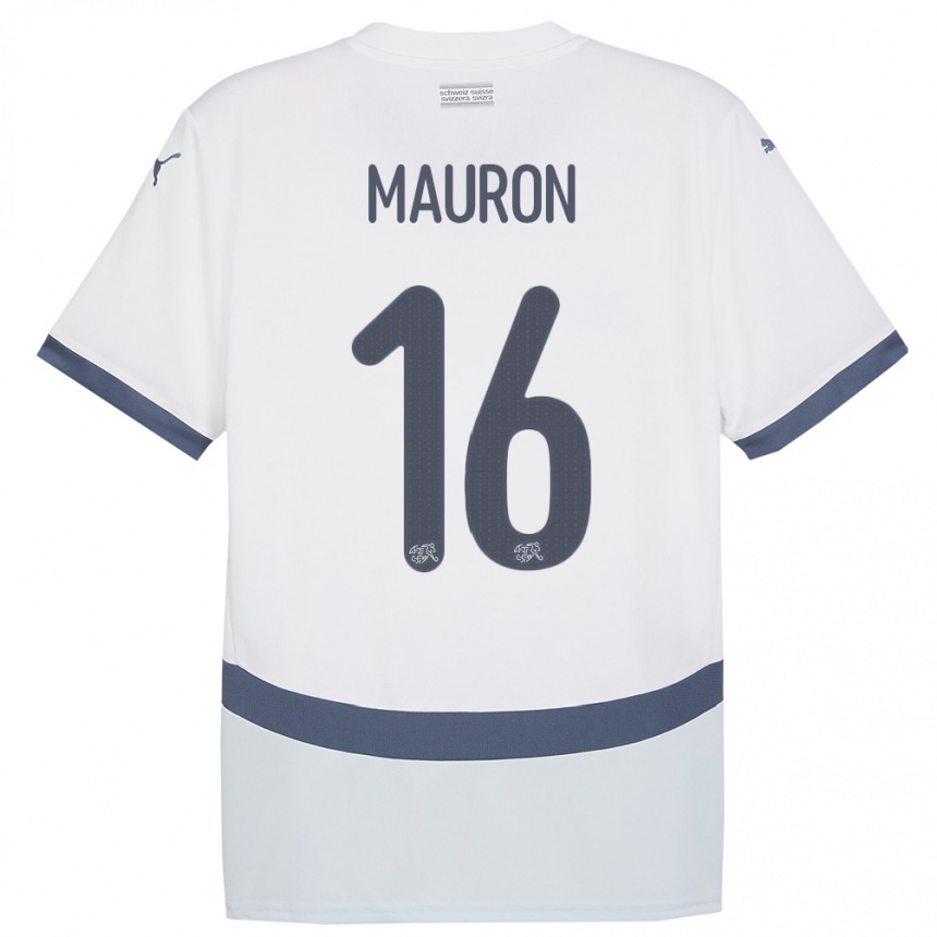 Niño Fútbol Camiseta Suiza Sandrine Mauron #16 Blanco 2ª Equipación 24-26 Argentina