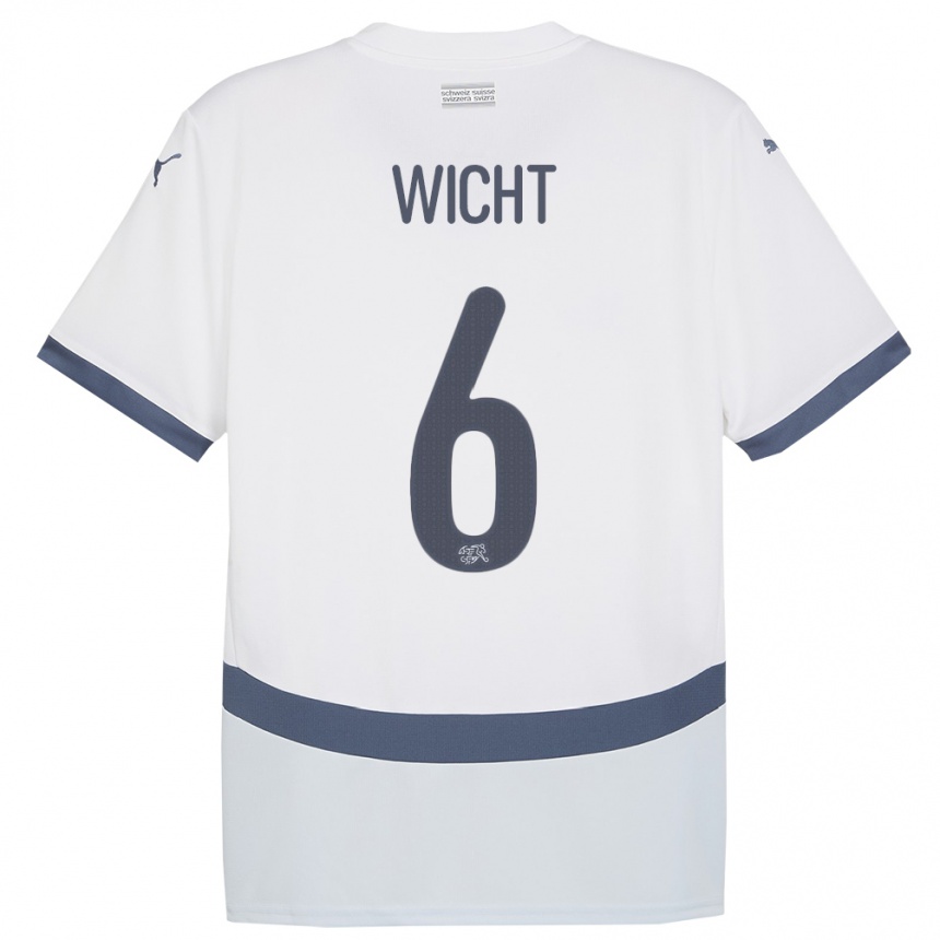 Niño Fútbol Camiseta Suiza Nathan Wicht #6 Blanco 2ª Equipación 24-26 Argentina