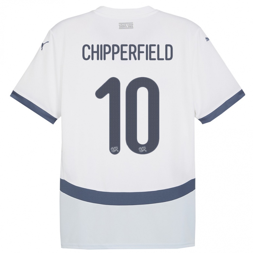 Niño Fútbol Camiseta Suiza Liam Chipperfield #10 Blanco 2ª Equipación 24-26 Argentina