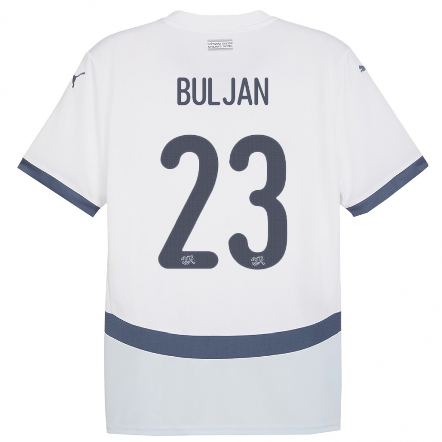 Niño Fútbol Camiseta Suiza Leo Buljan #23 Blanco 2ª Equipación 24-26 Argentina