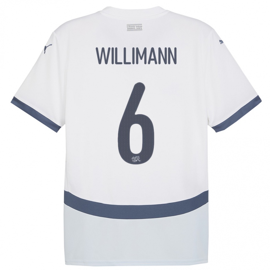 Niño Fútbol Camiseta Suiza Mauricio Willimann #6 Blanco 2ª Equipación 24-26 Argentina