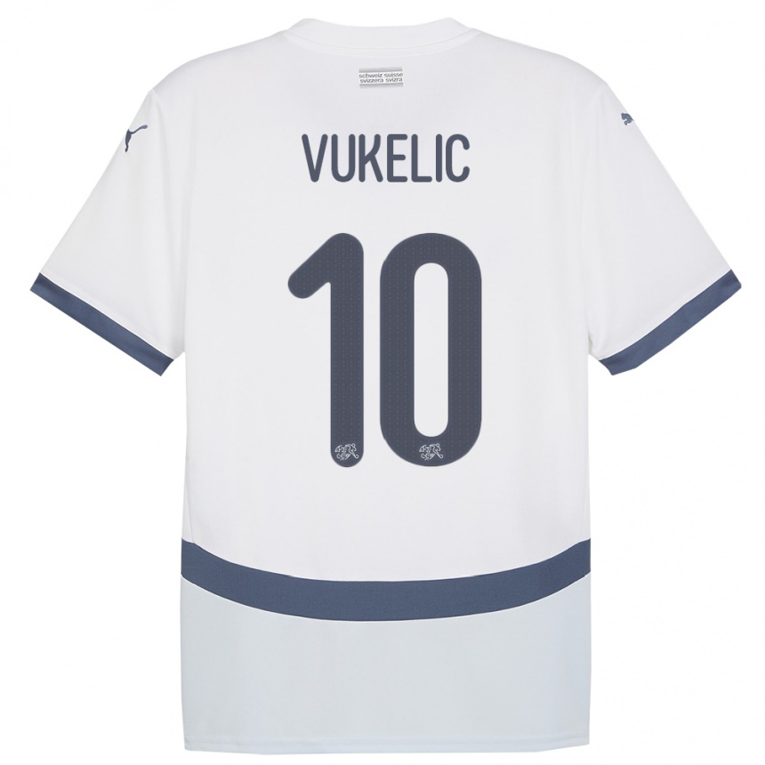 Niño Fútbol Camiseta Suiza Mile Vukelic #10 Blanco 2ª Equipación 24-26 Argentina