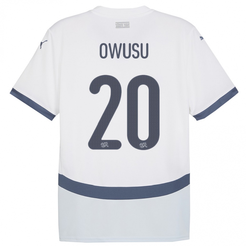 Niño Fútbol Camiseta Suiza Tyron Owusu #20 Blanco 2ª Equipación 24-26 Argentina