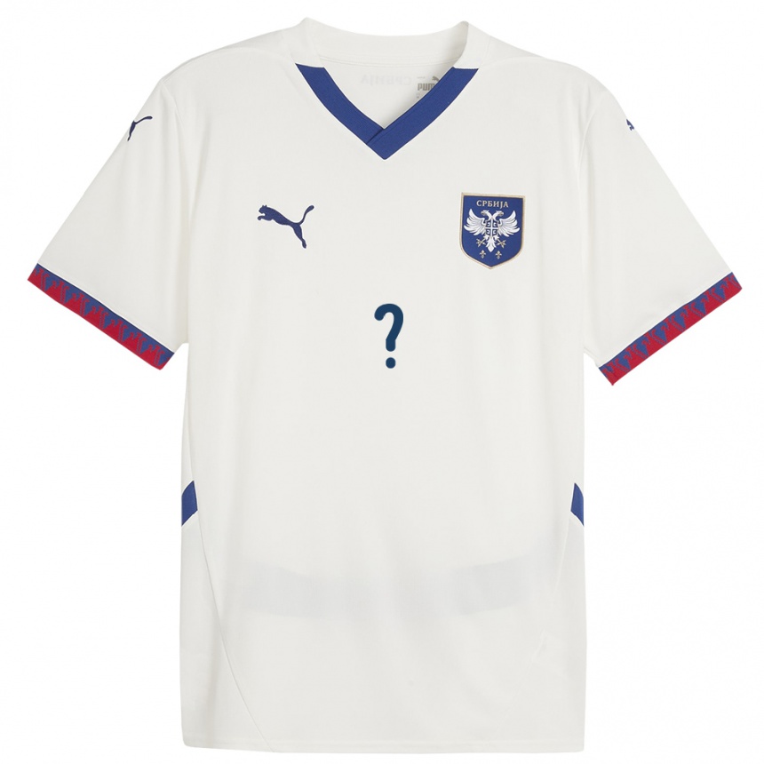 Niño Fútbol Camiseta Serbia Su Nombre #0 Blanco 2ª Equipación 24-26 Argentina