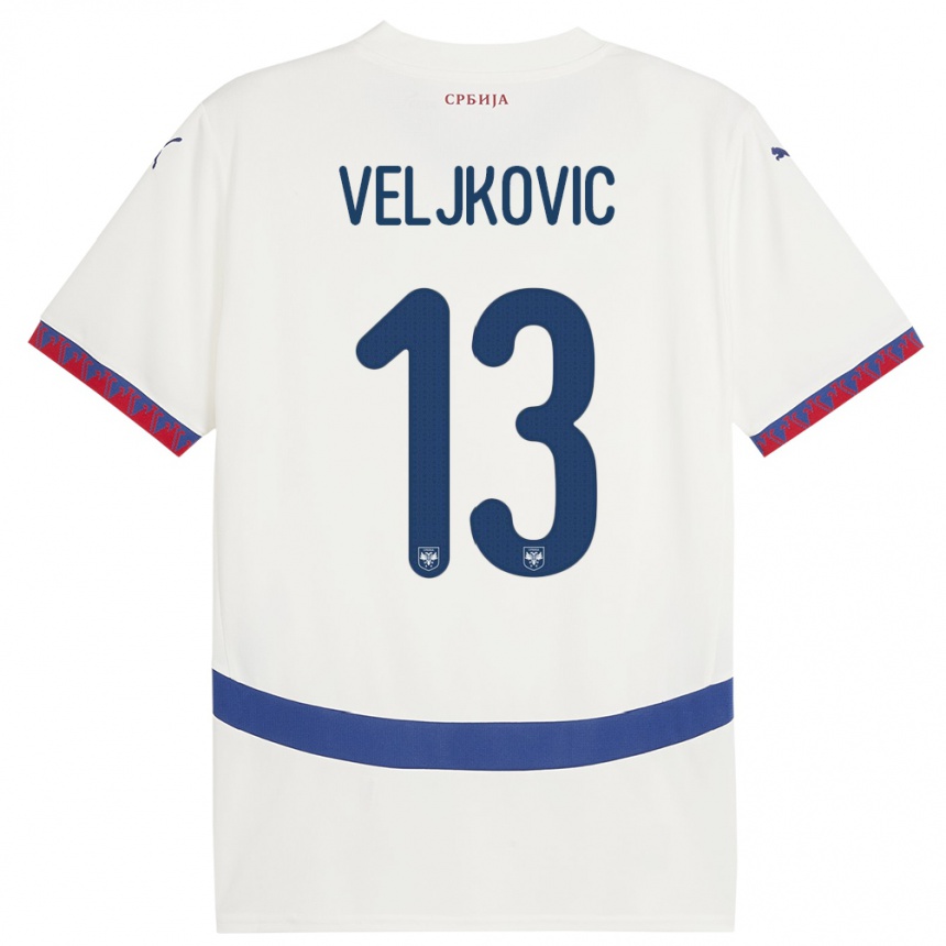 Niño Fútbol Camiseta Serbia Milos Veljkovic #13 Blanco 2ª Equipación 24-26 Argentina