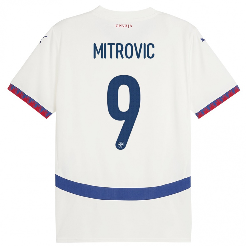 Niño Fútbol Camiseta Serbia Aleksandar Mitrovic #9 Blanco 2ª Equipación 24-26 Argentina