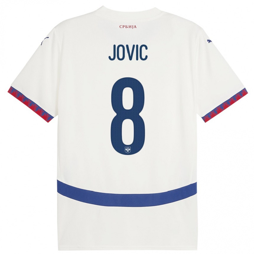 Niño Fútbol Camiseta Serbia Luka Jovic #8 Blanco 2ª Equipación 24-26 Argentina