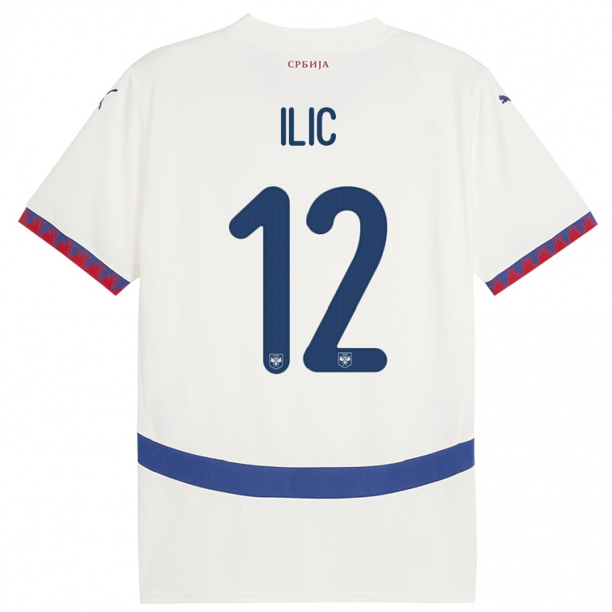 Niño Fútbol Camiseta Serbia Marko Ilic #12 Blanco 2ª Equipación 24-26 Argentina