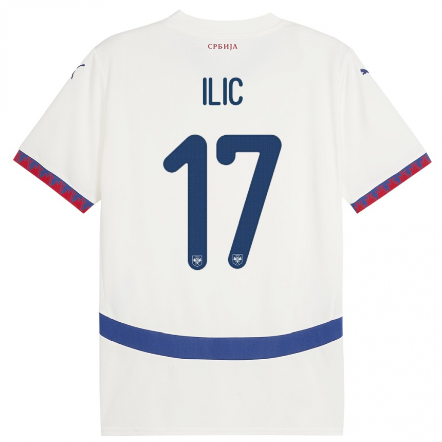 Niño Fútbol Camiseta Serbia Ivan Ilic #17 Blanco 2ª Equipación 24-26 Argentina