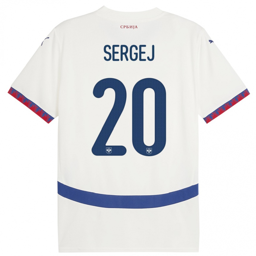 Niño Fútbol Camiseta Serbia Sergej Milinkovic-Savic #20 Blanco 2ª Equipación 24-26 Argentina