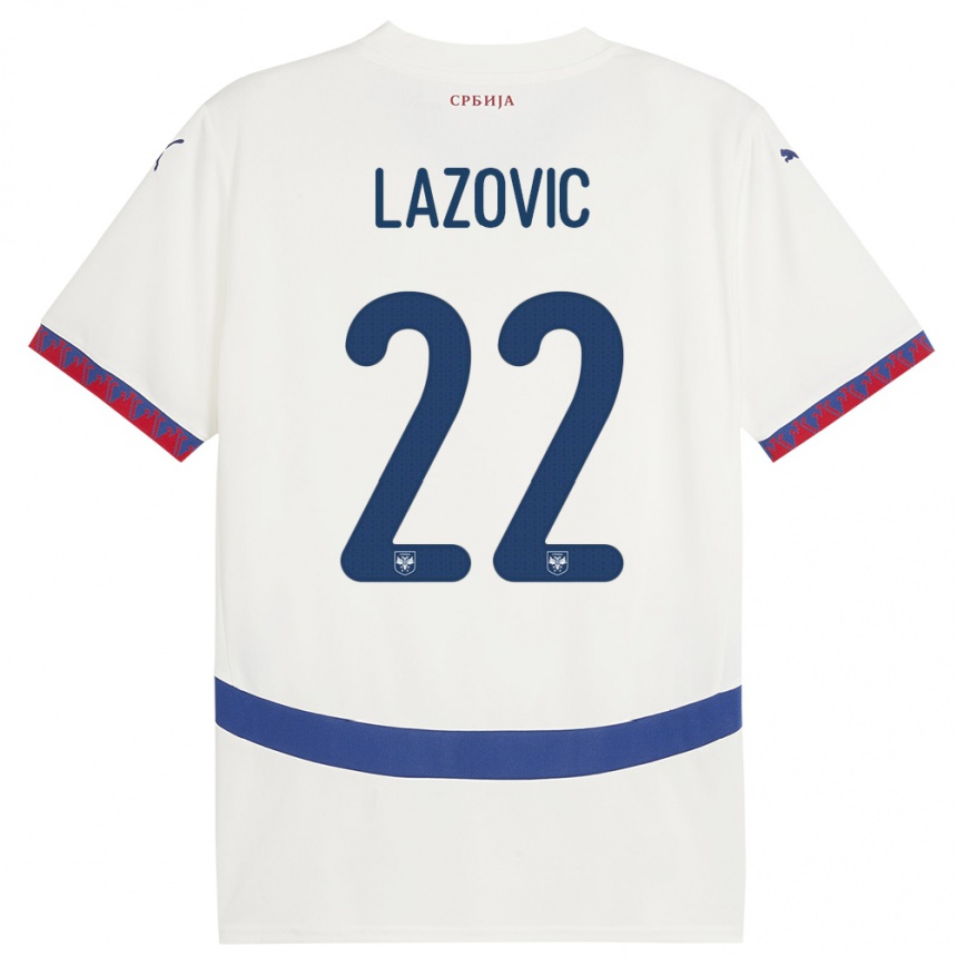 Niño Fútbol Camiseta Serbia Darko Lazovic #22 Blanco 2ª Equipación 24-26 Argentina