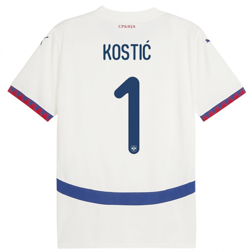 Niño Fútbol Camiseta Serbia Milica Kostic #1 Blanco 2ª Equipación 24-26 Argentina