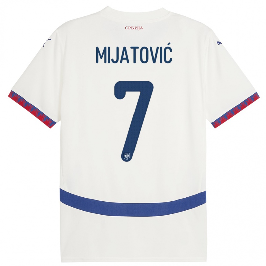 Niño Fútbol Camiseta Serbia Milica Mijatovic #7 Blanco 2ª Equipación 24-26 Argentina