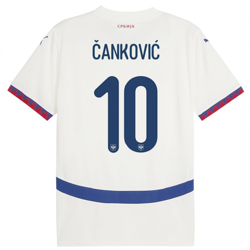 Niño Fútbol Camiseta Serbia Jelena Cankovic #10 Blanco 2ª Equipación 24-26 Argentina