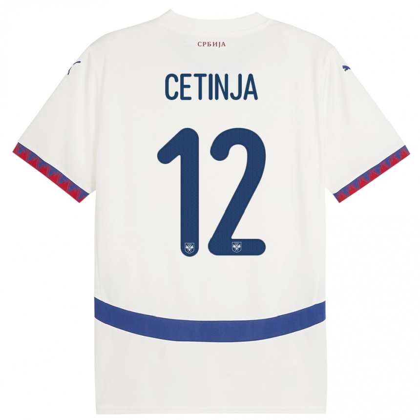 Niño Fútbol Camiseta Serbia Sara Cetinja #12 Blanco 2ª Equipación 24-26 Argentina