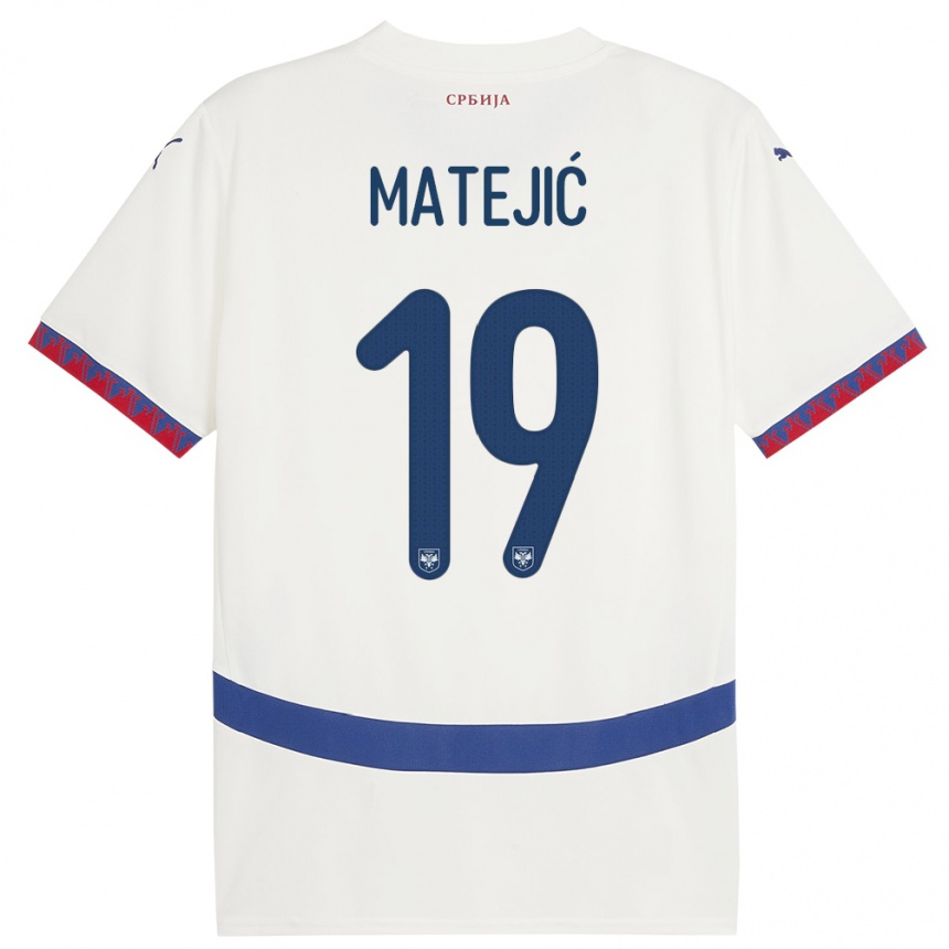 Niño Fútbol Camiseta Serbia Nina Matejic #19 Blanco 2ª Equipación 24-26 Argentina