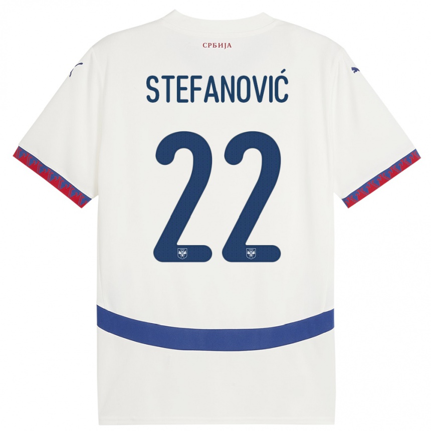 Niño Fútbol Camiseta Serbia Dejana Stefanovic #22 Blanco 2ª Equipación 24-26 Argentina