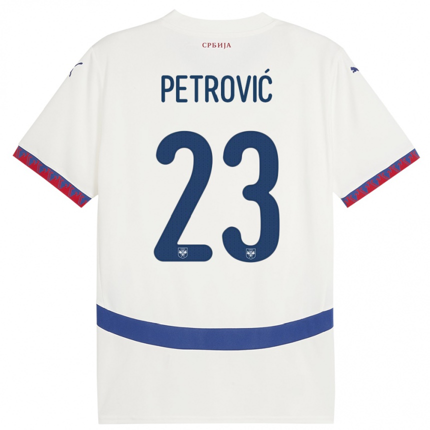 Niño Fútbol Camiseta Serbia Jovana Petrovic #23 Blanco 2ª Equipación 24-26 Argentina