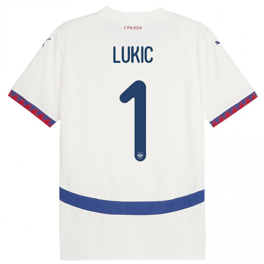 Niño Fútbol Camiseta Serbia Ognjen Lukic #1 Blanco 2ª Equipación 24-26 Argentina