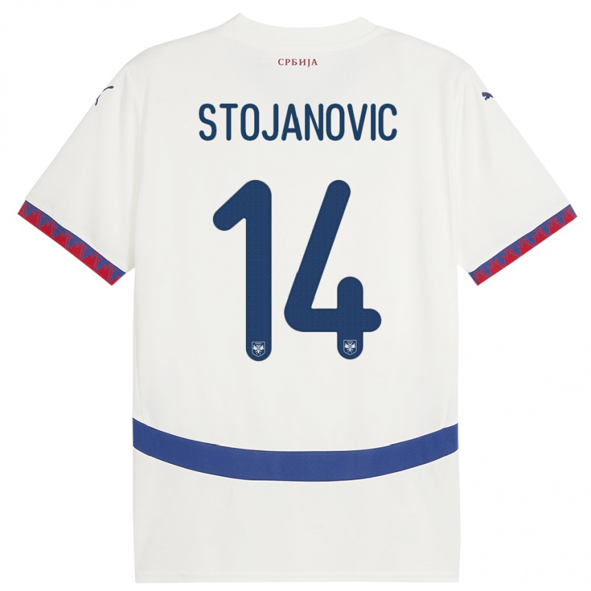 Niño Fútbol Camiseta Serbia Matija Stojanovic #14 Blanco 2ª Equipación 24-26 Argentina