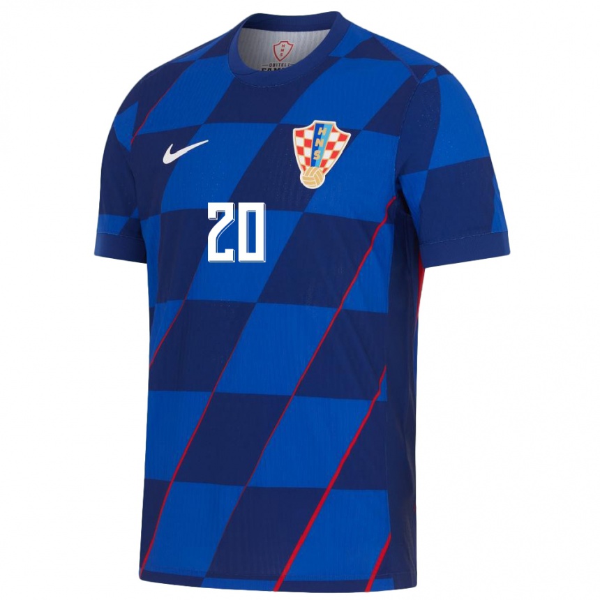 Niño Fútbol Camiseta Croacia Simun Mikolcic #20 Azul 2ª Equipación 24-26 Argentina