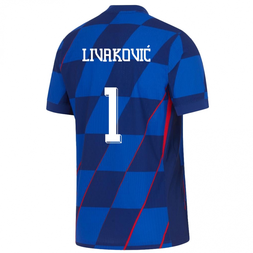 Niño Fútbol Camiseta Croacia Dominik Livakovic #1 Azul 2ª Equipación 24-26 Argentina