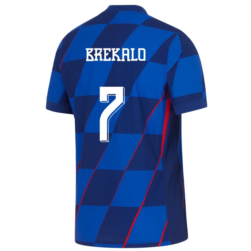 Niño Fútbol Camiseta Croacia Josip Brekalo #7 Azul 2ª Equipación 24-26 Argentina