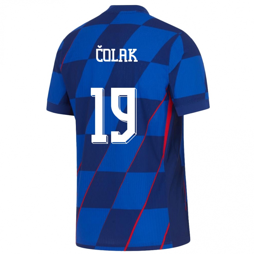 Niño Fútbol Camiseta Croacia Antonio Colak #19 Azul 2ª Equipación 24-26 Argentina