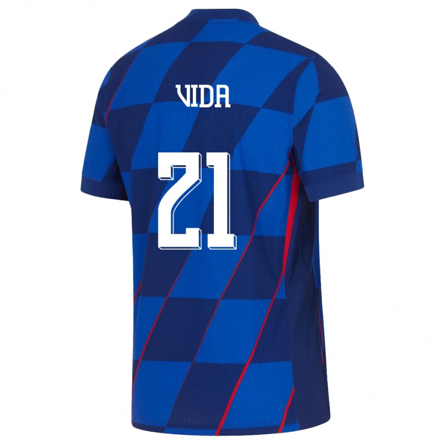 Niño Fútbol Camiseta Croacia Domagoj Vida #21 Azul 2ª Equipación 24-26 Argentina