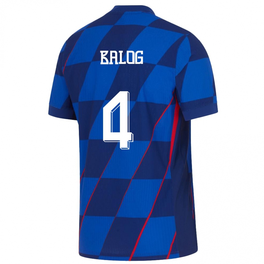 Niño Fútbol Camiseta Croacia Leonarda Balog #4 Azul 2ª Equipación 24-26 Argentina