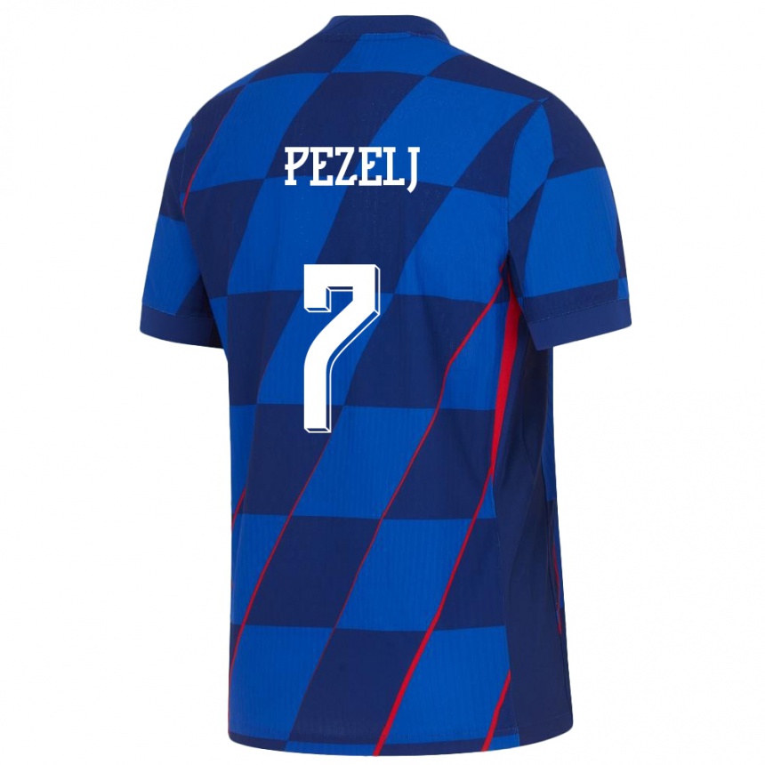 Niño Fútbol Camiseta Croacia Petra Pezelj #7 Azul 2ª Equipación 24-26 Argentina