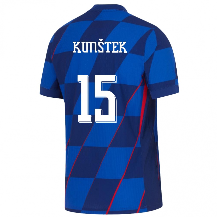 Niño Fútbol Camiseta Croacia Maria Kunstek #15 Azul 2ª Equipación 24-26 Argentina