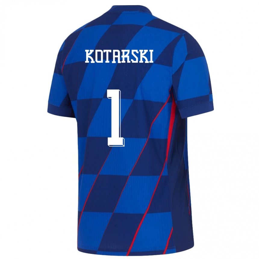 Niño Fútbol Camiseta Croacia Dominik Kotarski #1 Azul 2ª Equipación 24-26 Argentina