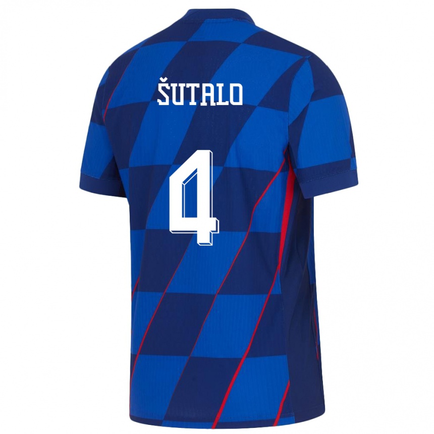 Niño Fútbol Camiseta Croacia Bosko Sutalo #4 Azul 2ª Equipación 24-26 Argentina