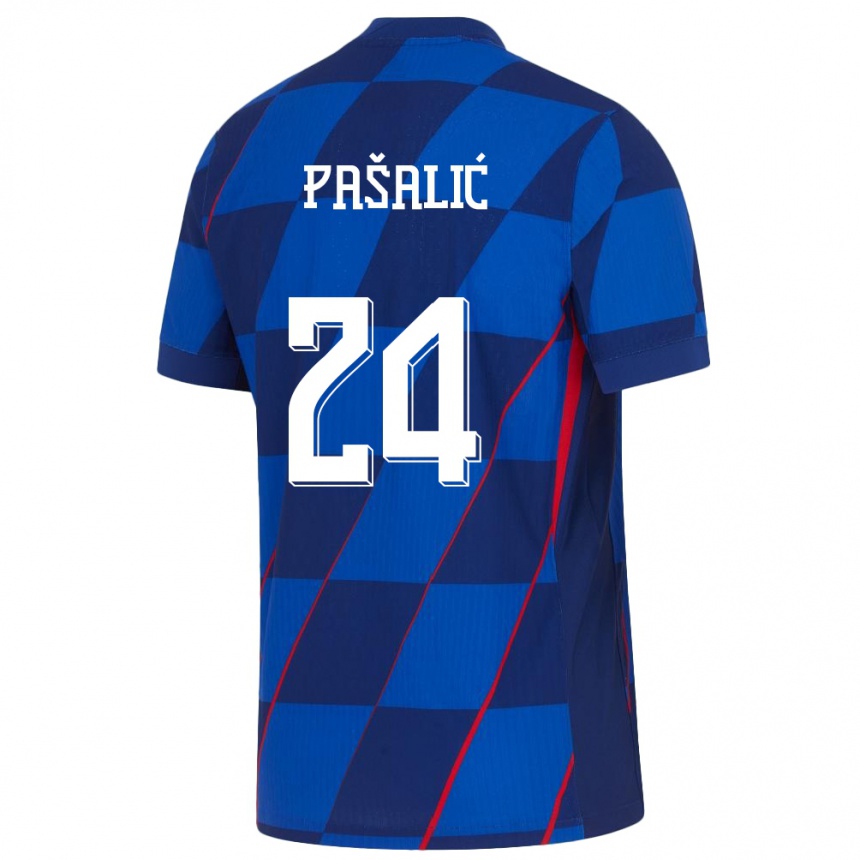 Niño Fútbol Camiseta Croacia Marco Pasalic #24 Azul 2ª Equipación 24-26 Argentina