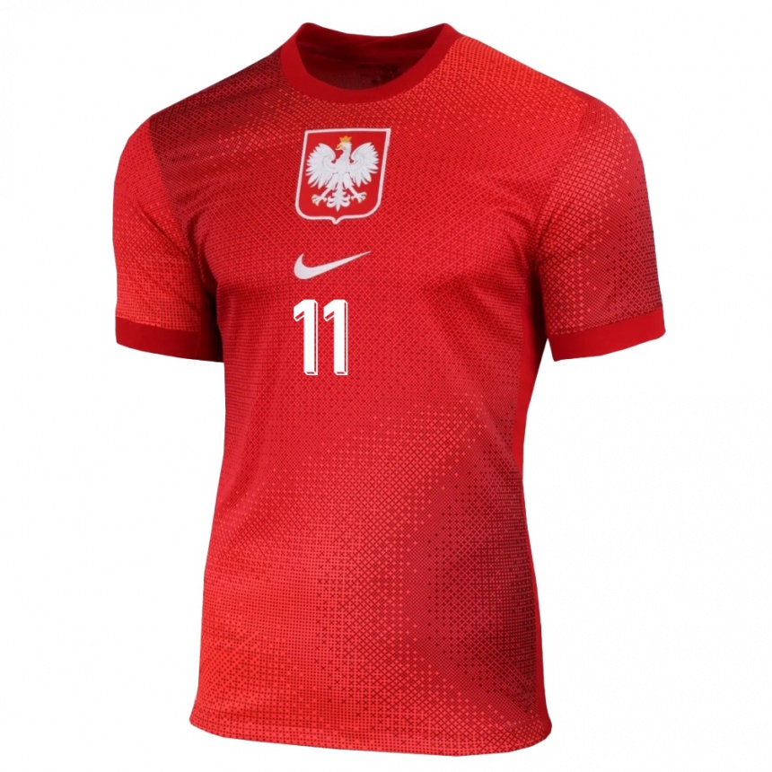 Niño Fútbol Camiseta Polonia Jakub Antczak #11 Rojo 2ª Equipación 24-26 Argentina