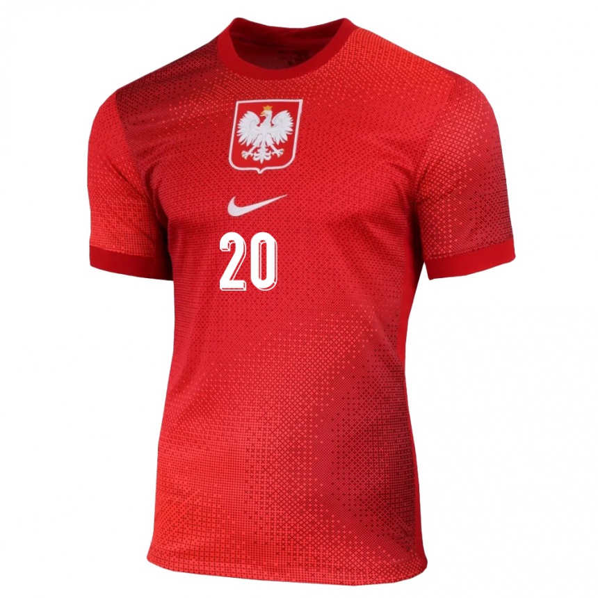 Niño Fútbol Camiseta Polonia Nikola Karczewska #20 Rojo 2ª Equipación 24-26 Argentina