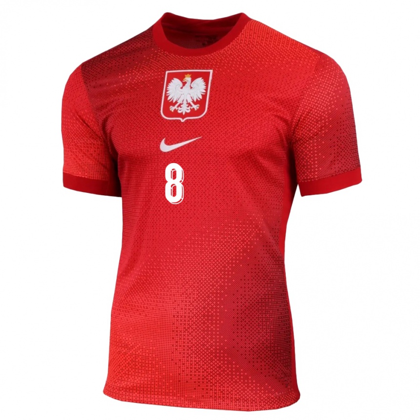 Niño Fútbol Camiseta Polonia Szczepan Mucha #8 Rojo 2ª Equipación 24-26 Argentina