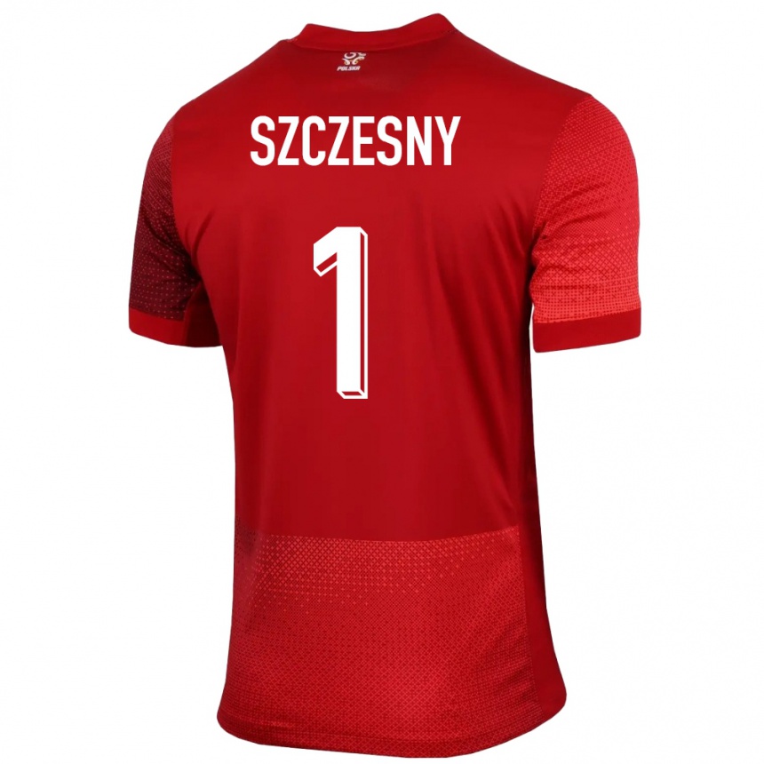 Niño Fútbol Camiseta Polonia Wojciech Szczesny #1 Rojo 2ª Equipación 24-26 Argentina