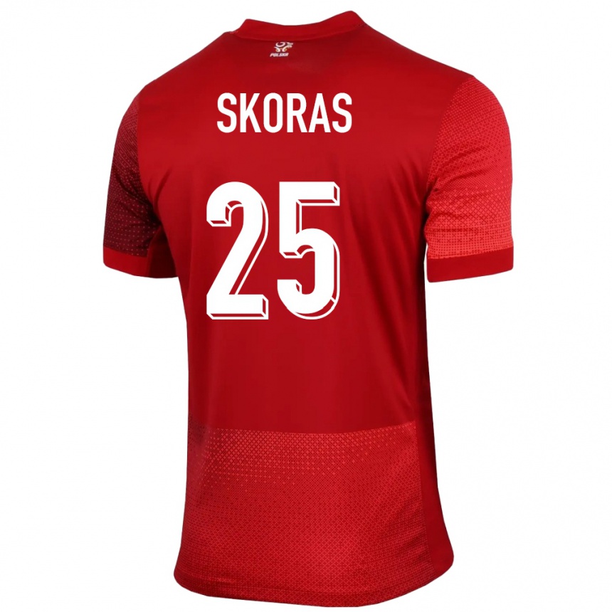 Niño Fútbol Camiseta Polonia Michal Skoras #25 Rojo 2ª Equipación 24-26 Argentina