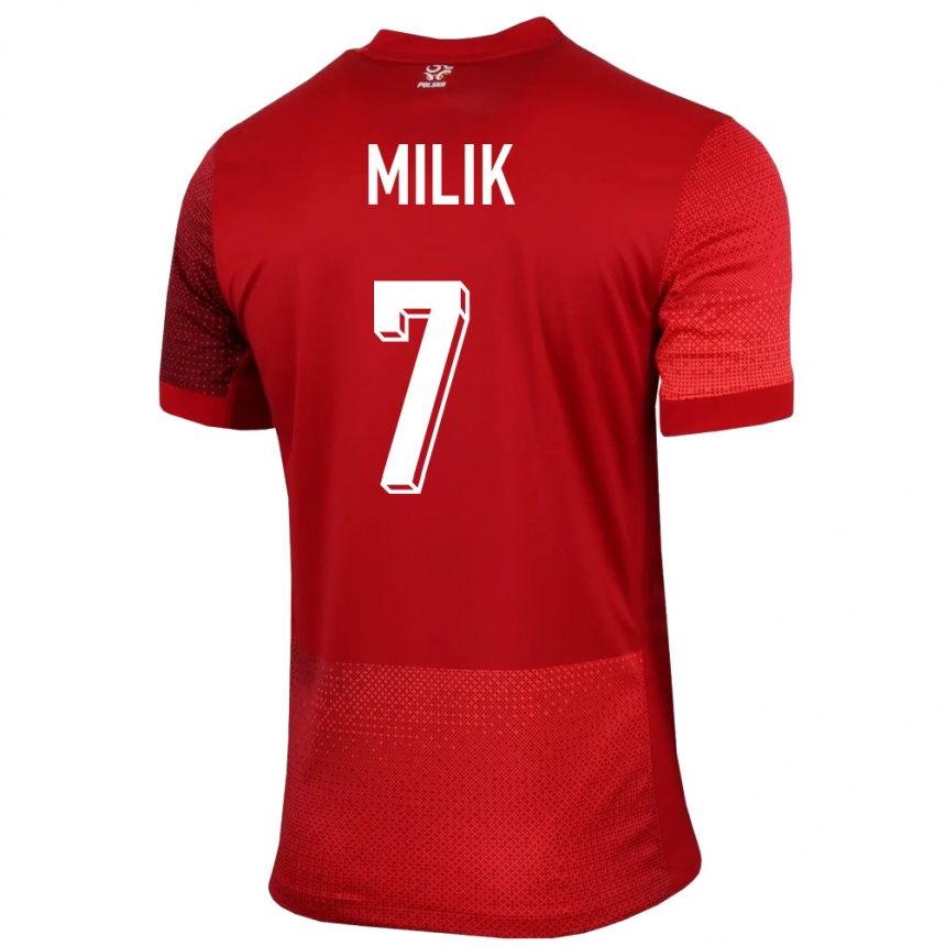 Niño Fútbol Camiseta Polonia Arkadiusz Milik #7 Rojo 2ª Equipación 24-26 Argentina