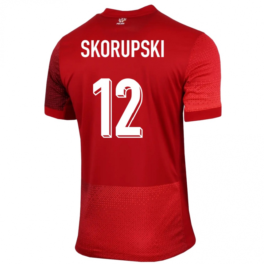 Niño Fútbol Camiseta Polonia Lukasz Skorupski #12 Rojo 2ª Equipación 24-26 Argentina