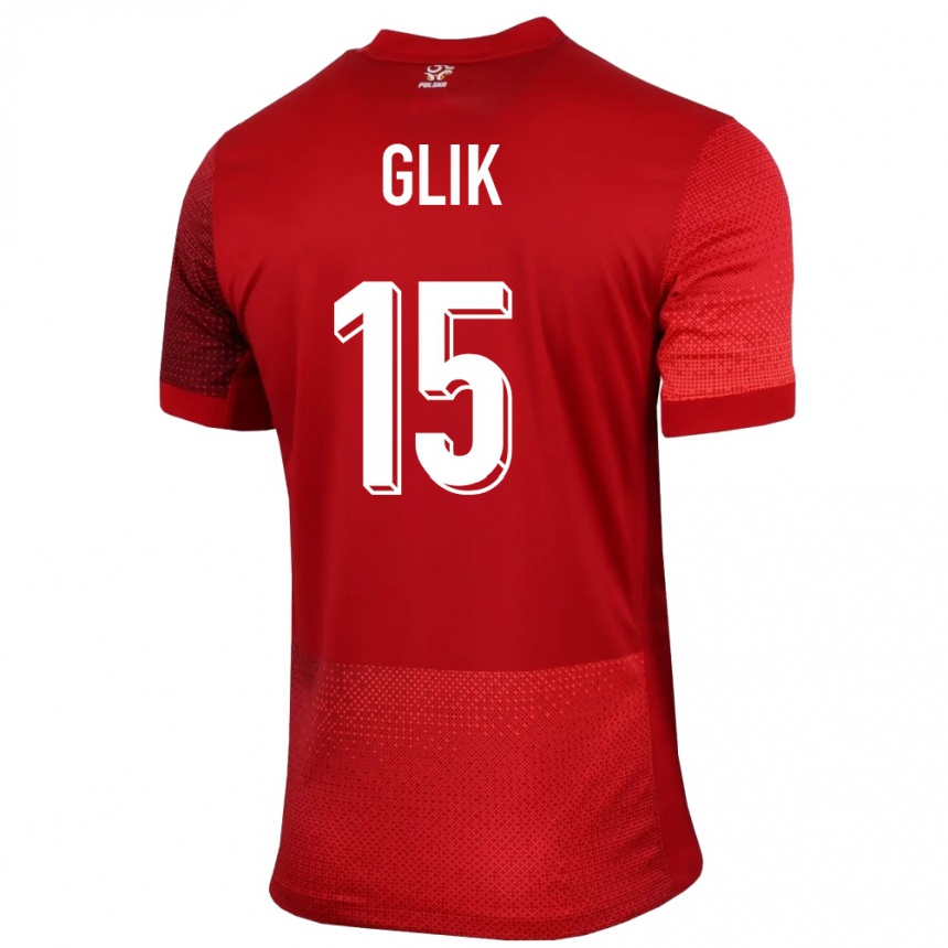 Niño Fútbol Camiseta Polonia Kamil Glik #15 Rojo 2ª Equipación 24-26 Argentina