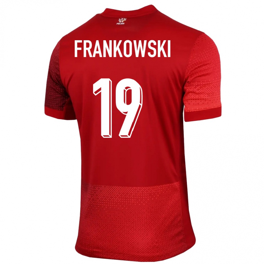 Niño Fútbol Camiseta Polonia Przemyslaw Frankowski #19 Rojo 2ª Equipación 24-26 Argentina