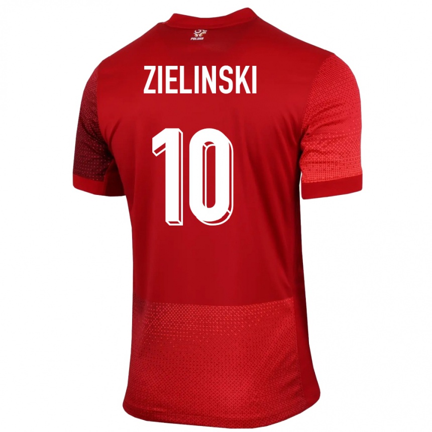 Niño Fútbol Camiseta Polonia Piotr Zielinski #10 Rojo 2ª Equipación 24-26 Argentina